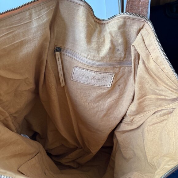 Free People Joey Distressed Brown Leather Backpack Bag (Convertible) - Picture 3 of 5